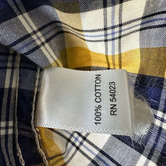 Banana Republic Shirt Men's M Long Sleeve Button Up Soft Wash Yellow Plaid - Picture 5 of 9